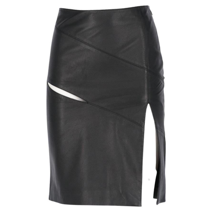 1980s Black Chanel Pleat Velvet Skirt main image 1