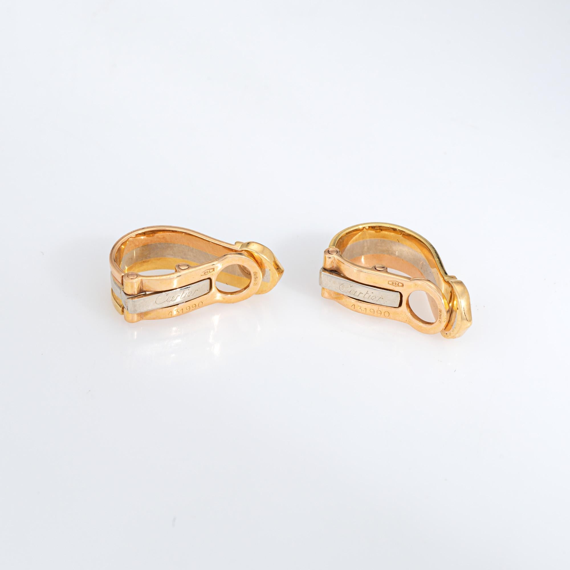 90er Jahre Vintage Cartier Double C Ohrringe 18k Gold 3/4