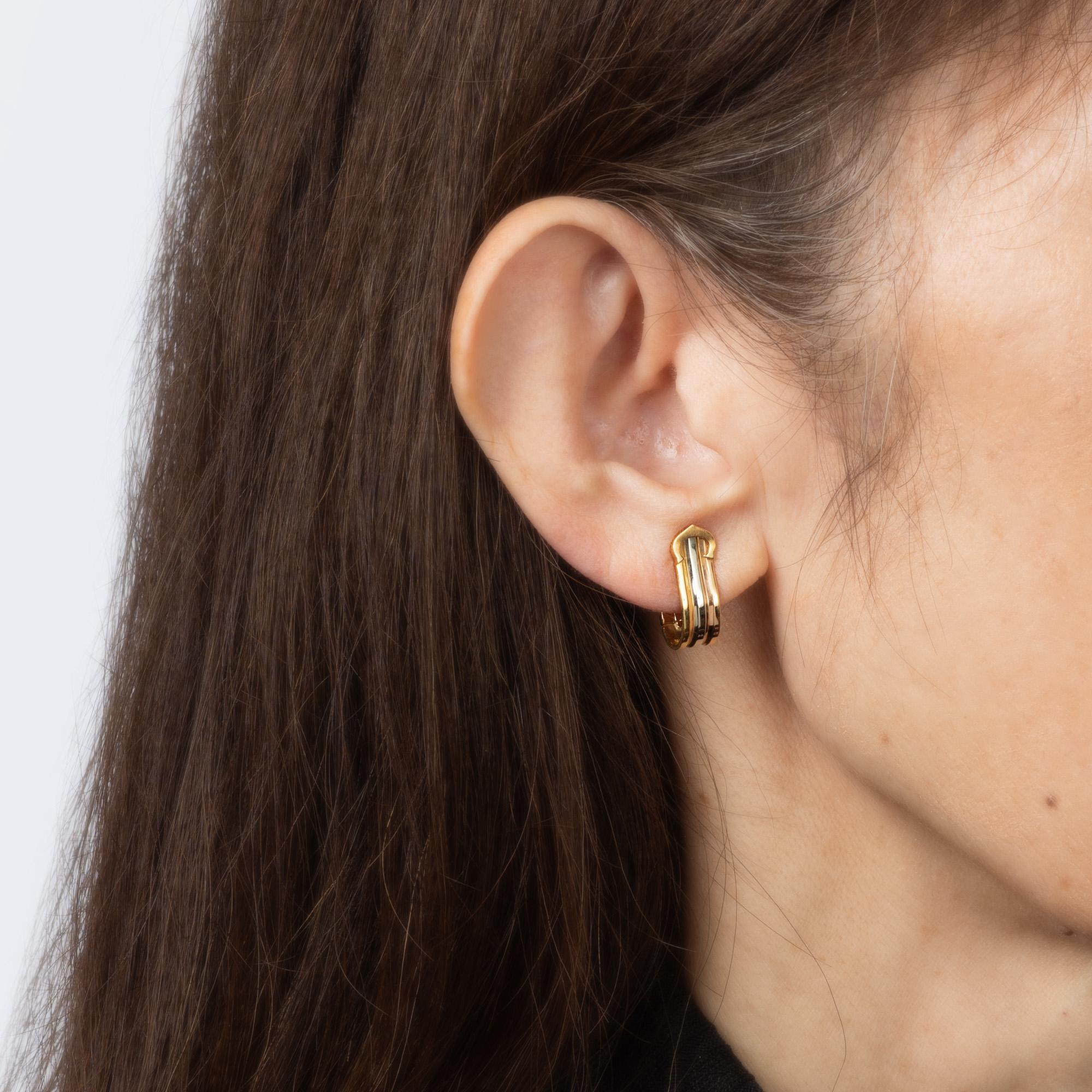 90er Jahre Vintage Cartier Double C Ohrringe 18k Gold 3/4