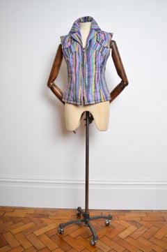 90's Vintage Christian Lacroix fitted Zip down sleeveless corseted gilet Jacket