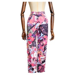 90s Vintage Christian Lacroix Hot Pink High Waisted Photograph Print Jeans Pants