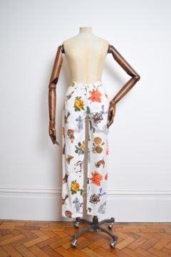 90s Vintage Christian Lacroix White High Waisted Photograph Print Jeans Pants