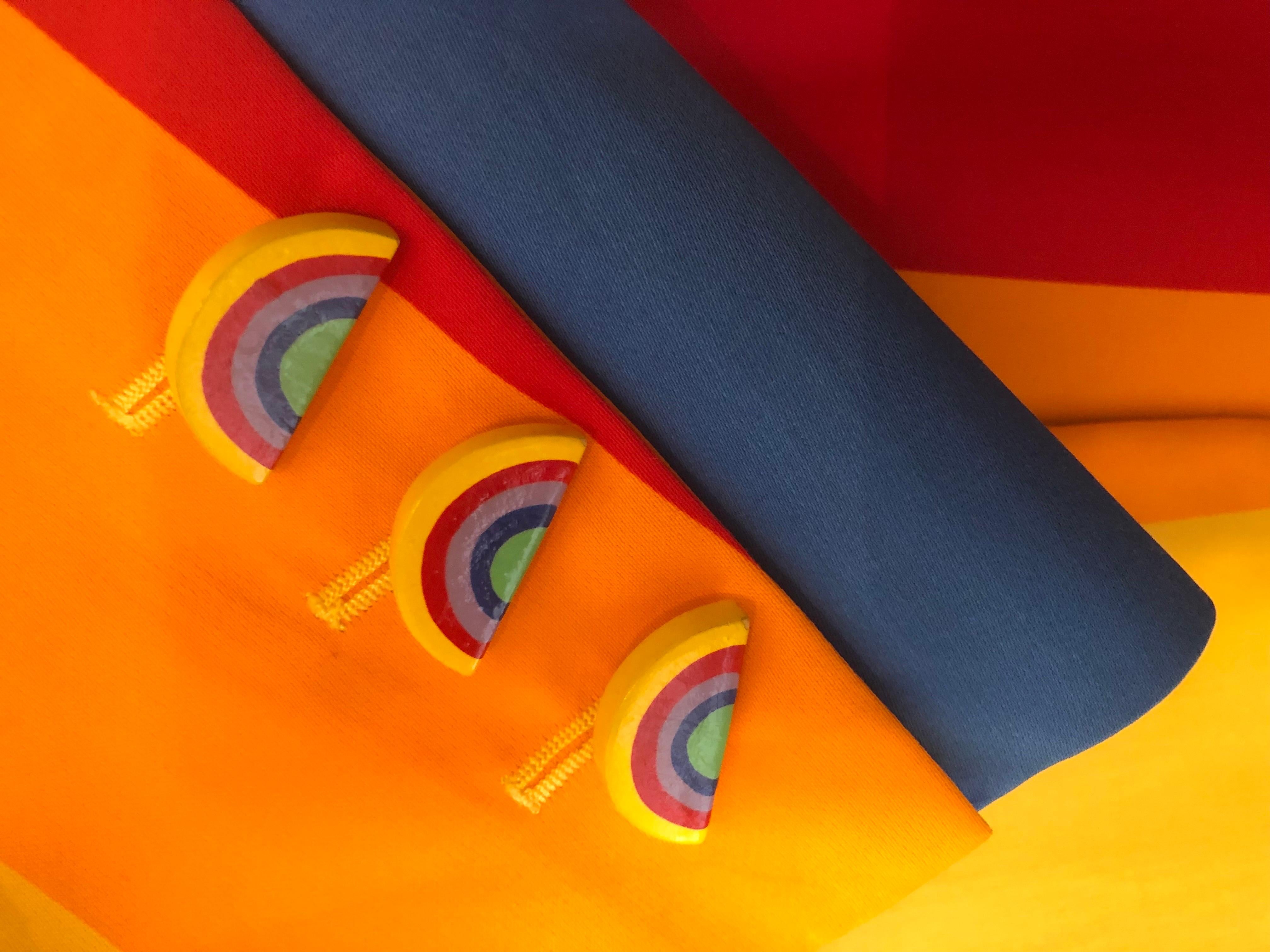 Orange 1990s Vintage rainbow Moschino blazer
