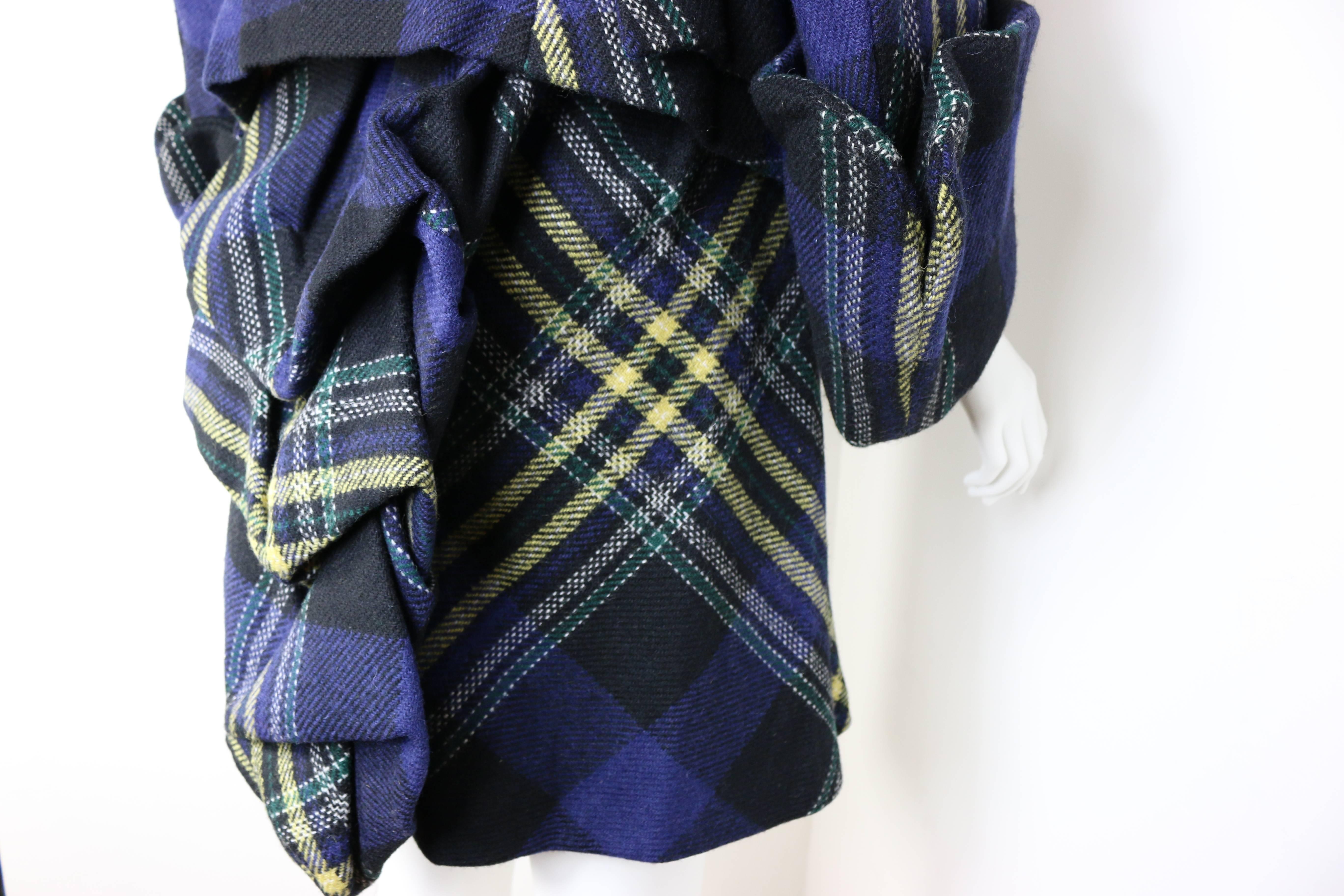 Ikonischer Vivienne Westwood Navy Wool Tartan Anzug im Angebot 3