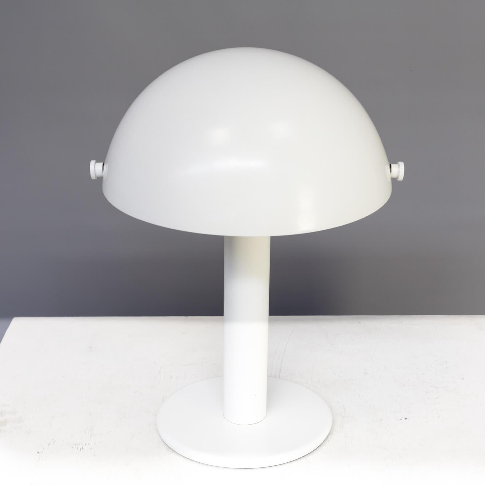 Dutch 1990s White Metal Mushroom Table Lamp For Sale