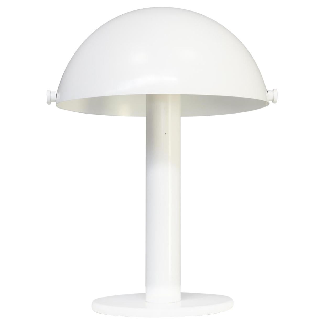 1990s White Metal Mushroom Table Lamp For Sale