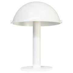 1990s White Metal Mushroom Table Lamp