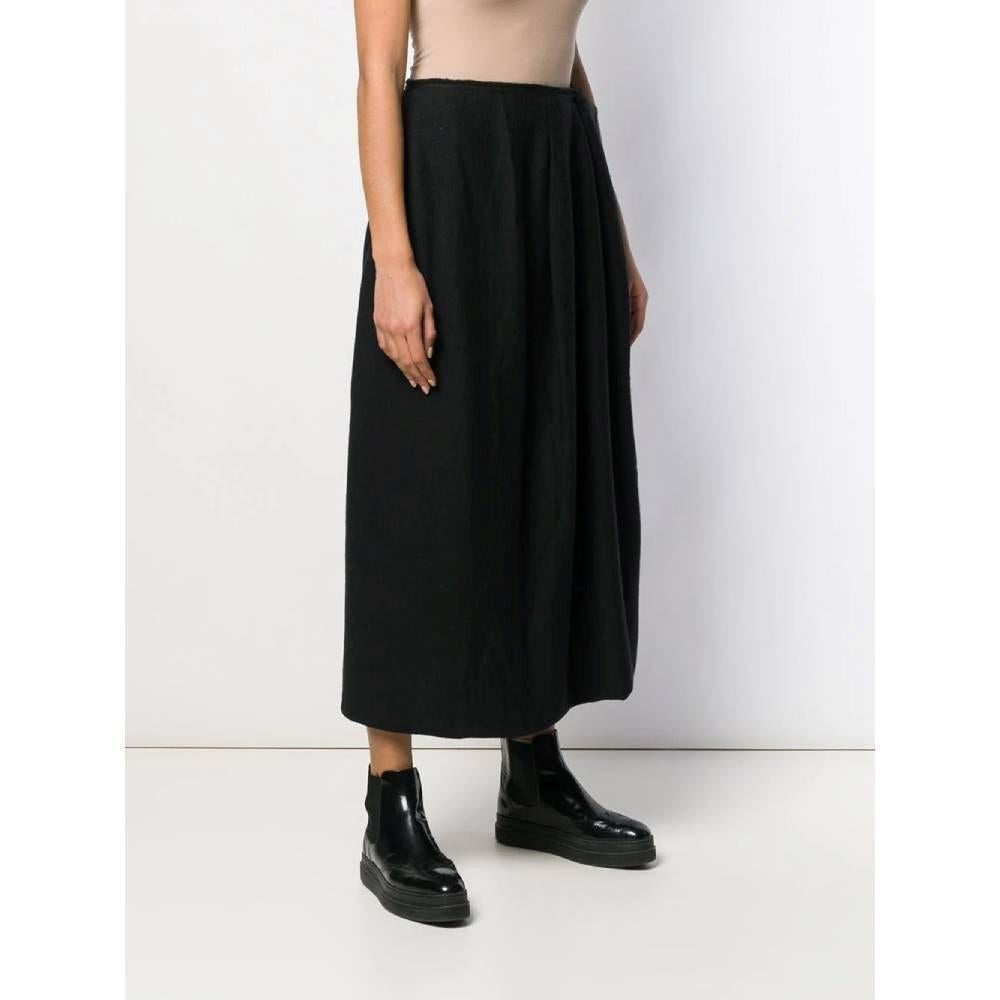 Black 90s Yohji Yamamoto black wool skirt