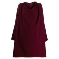 90s Yohji Yamamoto burgundy wool blend coat