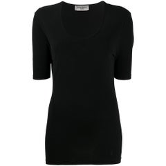 Vintage 90s Yves Saint Laurent black polyester blouse