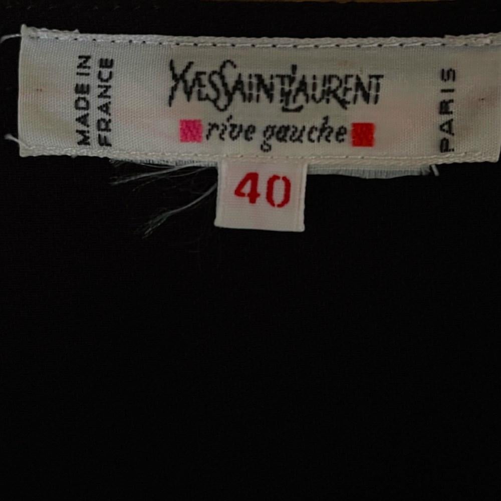90s Yves Saint Laurent Vintage black silk sleeveless top with bow 1