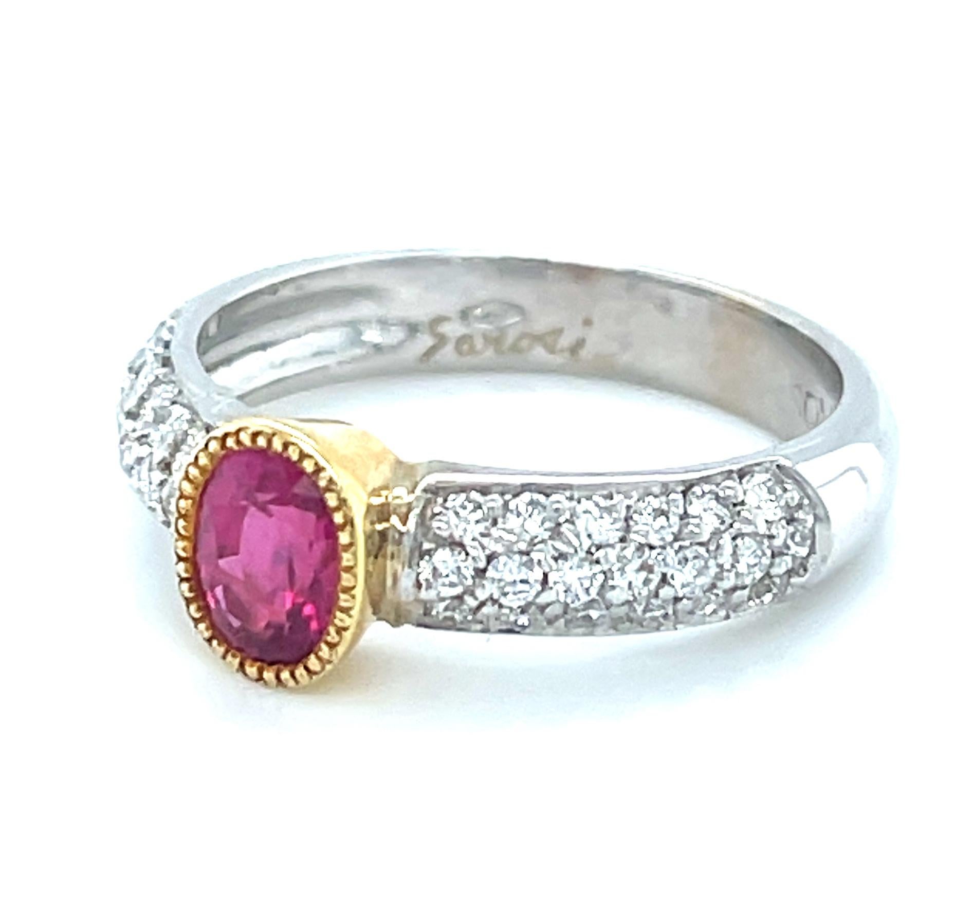 .91 Carat Burmese Ruby and Diamond Pave Engagement Ring in 18k Gold  In New Condition In Los Angeles, CA