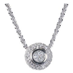 .91 Carat Diamond White Gold Pendant Necklace
