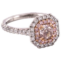 .91 Carat Fancy Brownish Pink Radiant Cut Diamond Ring by the Diamond Oak