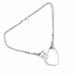.91 Carat Round Diamond Gold Triple Heart Multi Chain Necklace (Collana con ciondolo a catena)