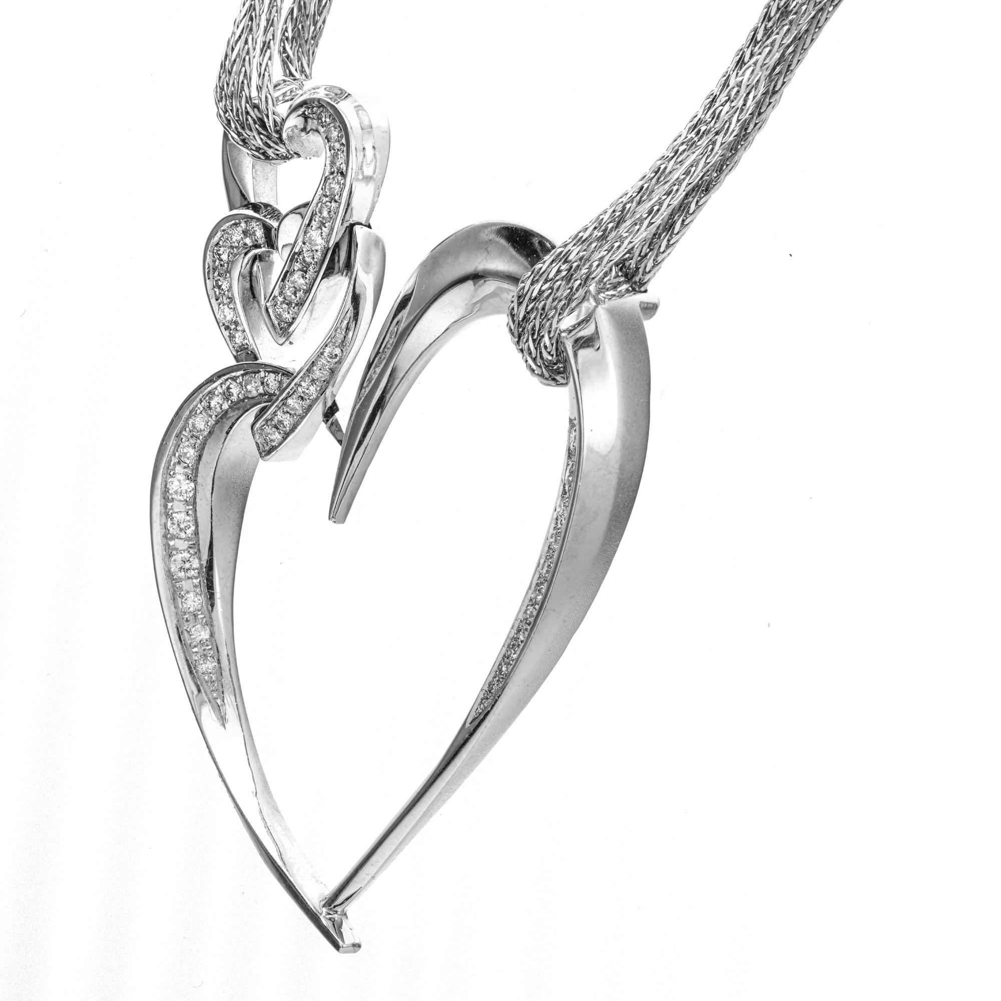 triple heart pendant necklace