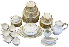 91 Pc German Mitterteich Bavaria Golden Lark China Dinner Tea Coffee Set 1507