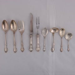 91 Pc Set Sterling Silver Flatware "English Gadroon" by Gorham, 20th Century
