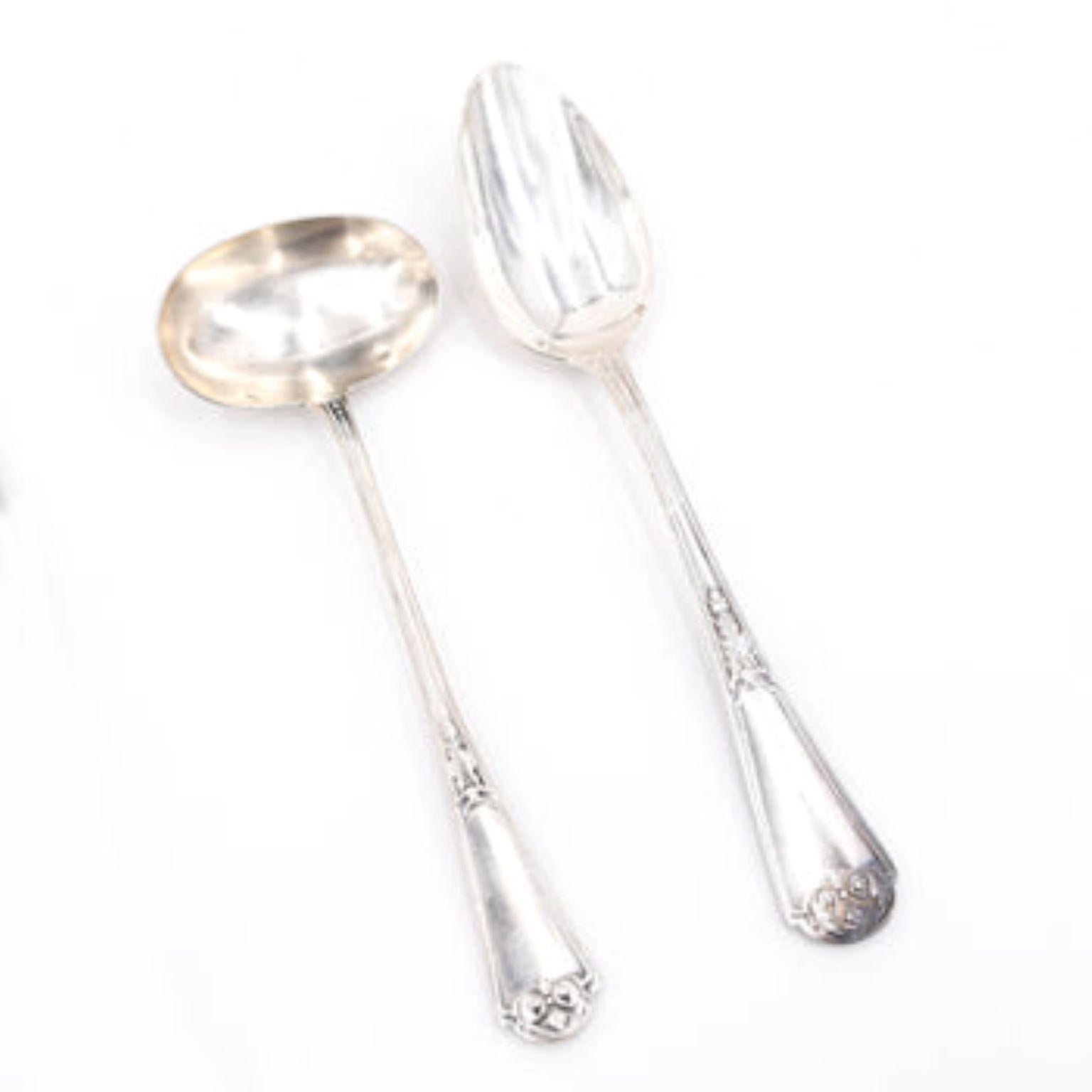 French Provincial 91 Piece Sterling Silver Flatware from Paris For Sale