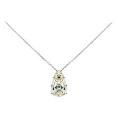 Roman Malakov 9.10 Carat Pear Shape Diamond Solitaire Pendant Necklace