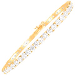 9.10 Carat Diamond Tennis Bracelet 14 Karat Rose Gold