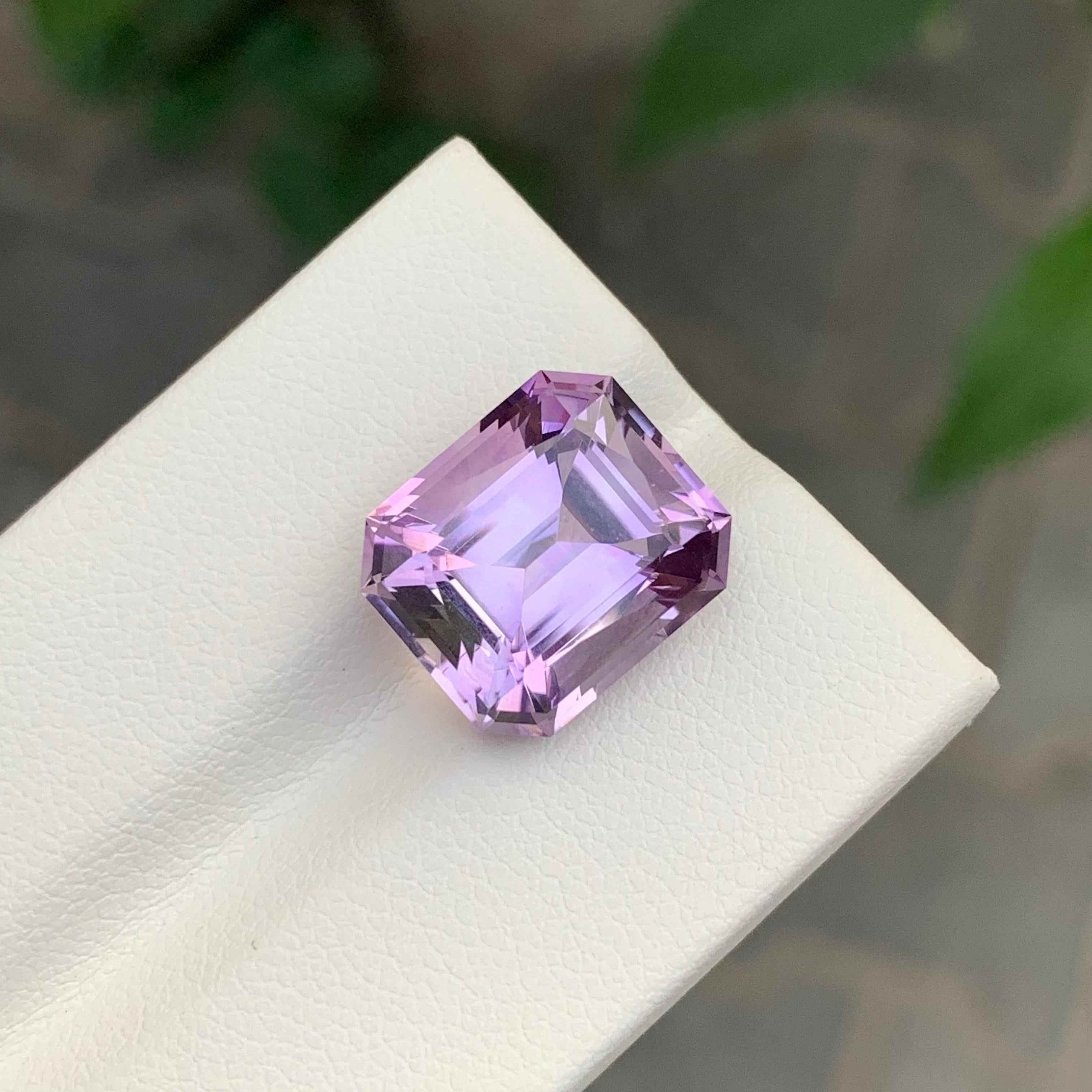 9.10 quilates de amatista natural suelta en forma de esmeralda Gema Artes y manualidades en venta