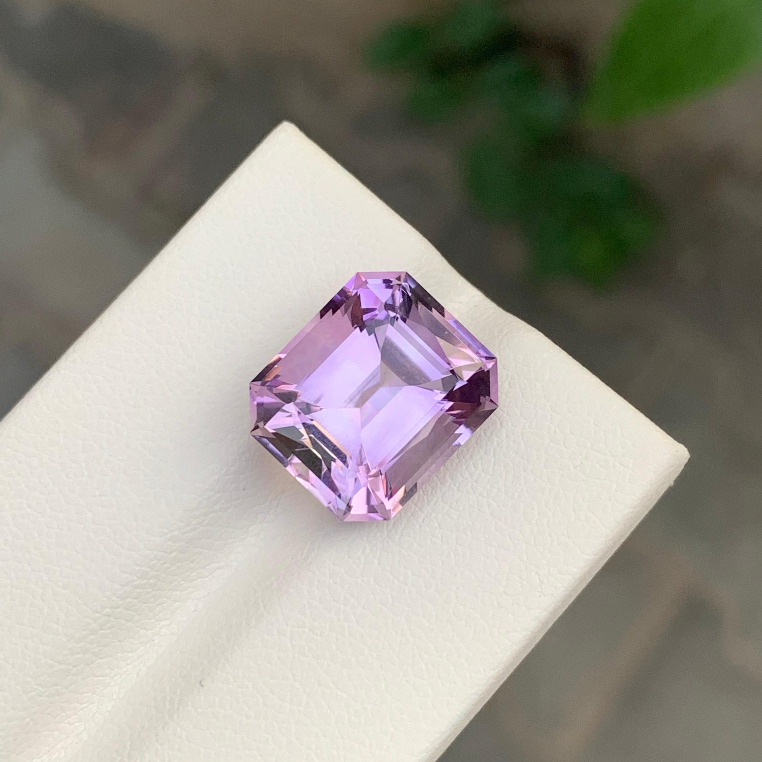 9.10 Karat natürlicher loser Amethyst Smaragd Form Edelstein für Damen oder Herren im Angebot