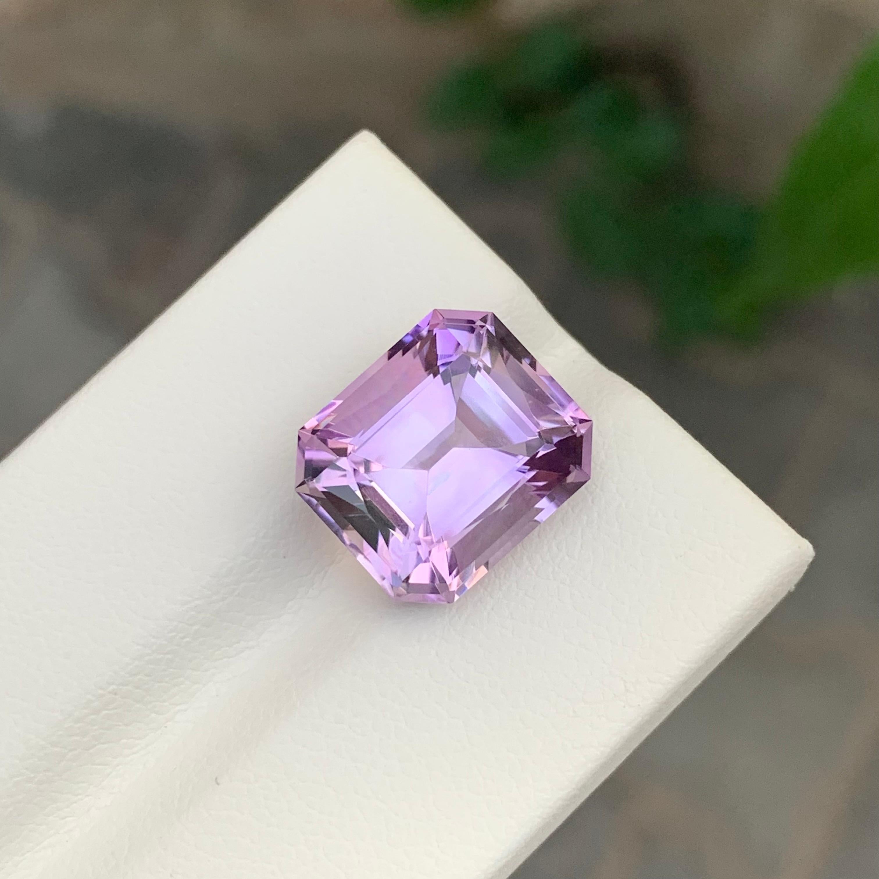 9.10 Karat natürlicher loser Amethyst Smaragd Form Edelstein im Angebot 2