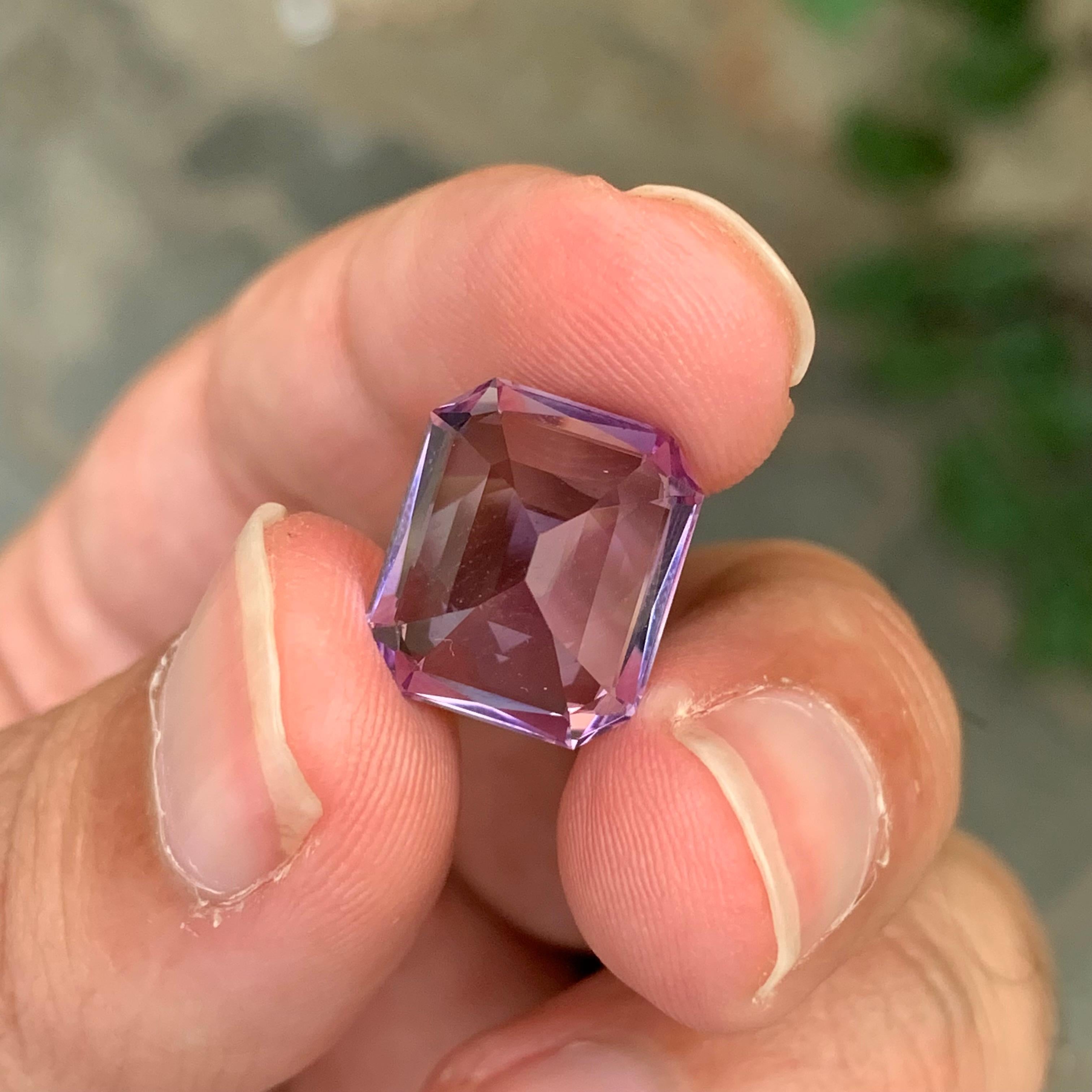 9.10 quilates de amatista natural suelta en forma de esmeralda Gema en venta 2