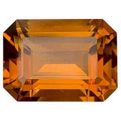 9.10 Carat Natural Loose Orange Yellow Citrine Emerald Cut African Gemstone