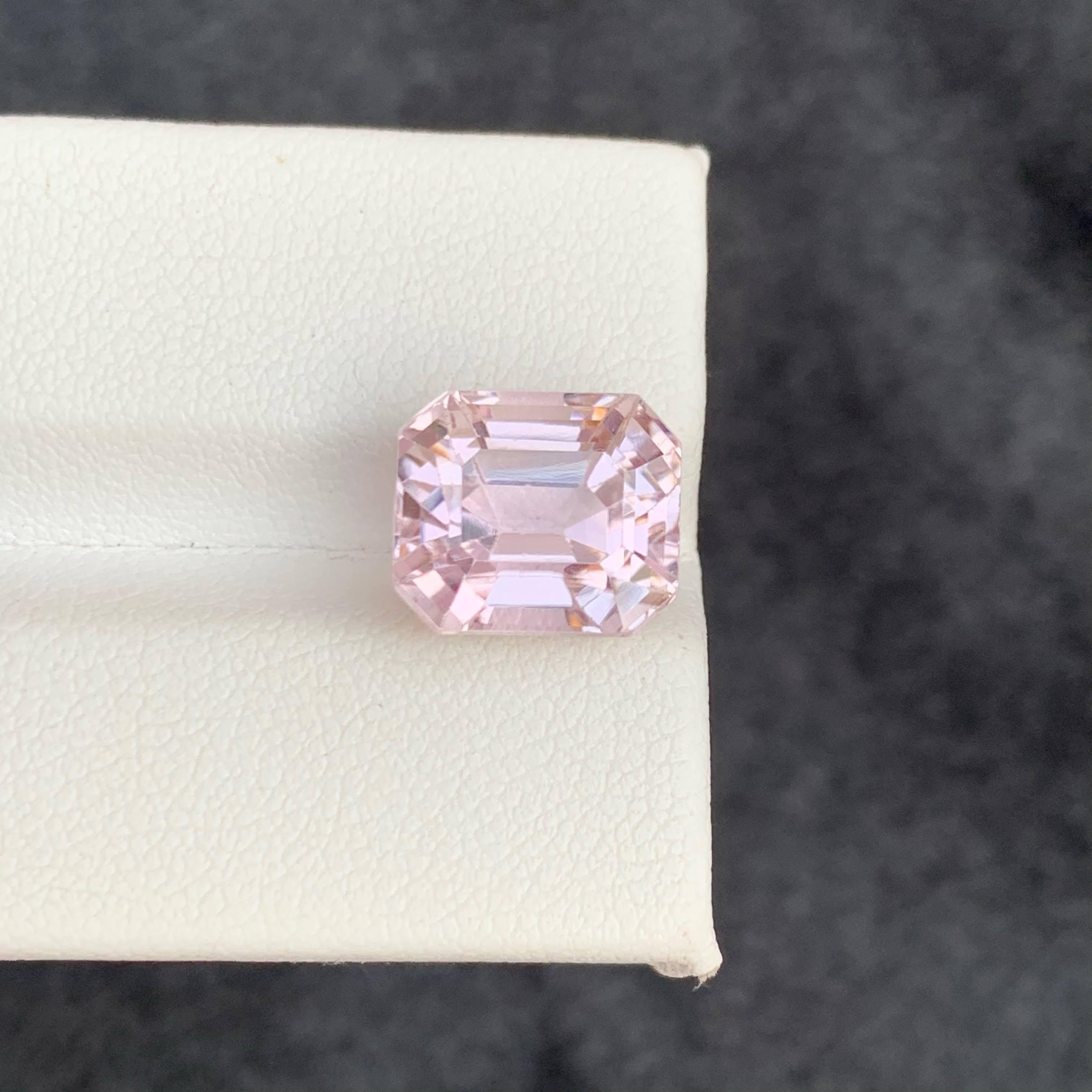 9.10 Karat Natürlicher loser rosa Kunzit Stein Smaragdschliff Afghanischer Edelstein im Angebot 5