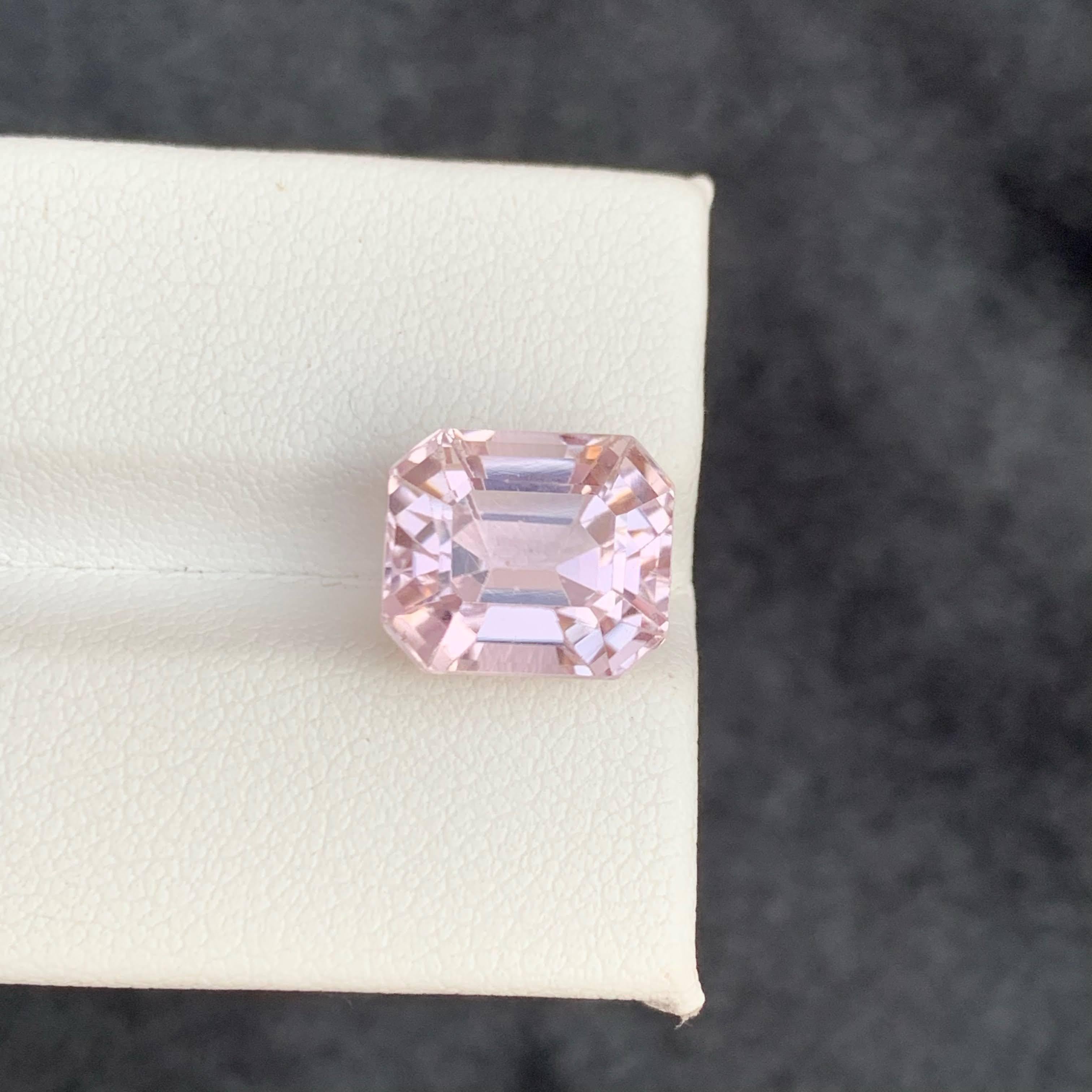 9.10 Karat Natürlicher loser rosa Kunzit Stein Smaragdschliff Afghanischer Edelstein im Angebot 6