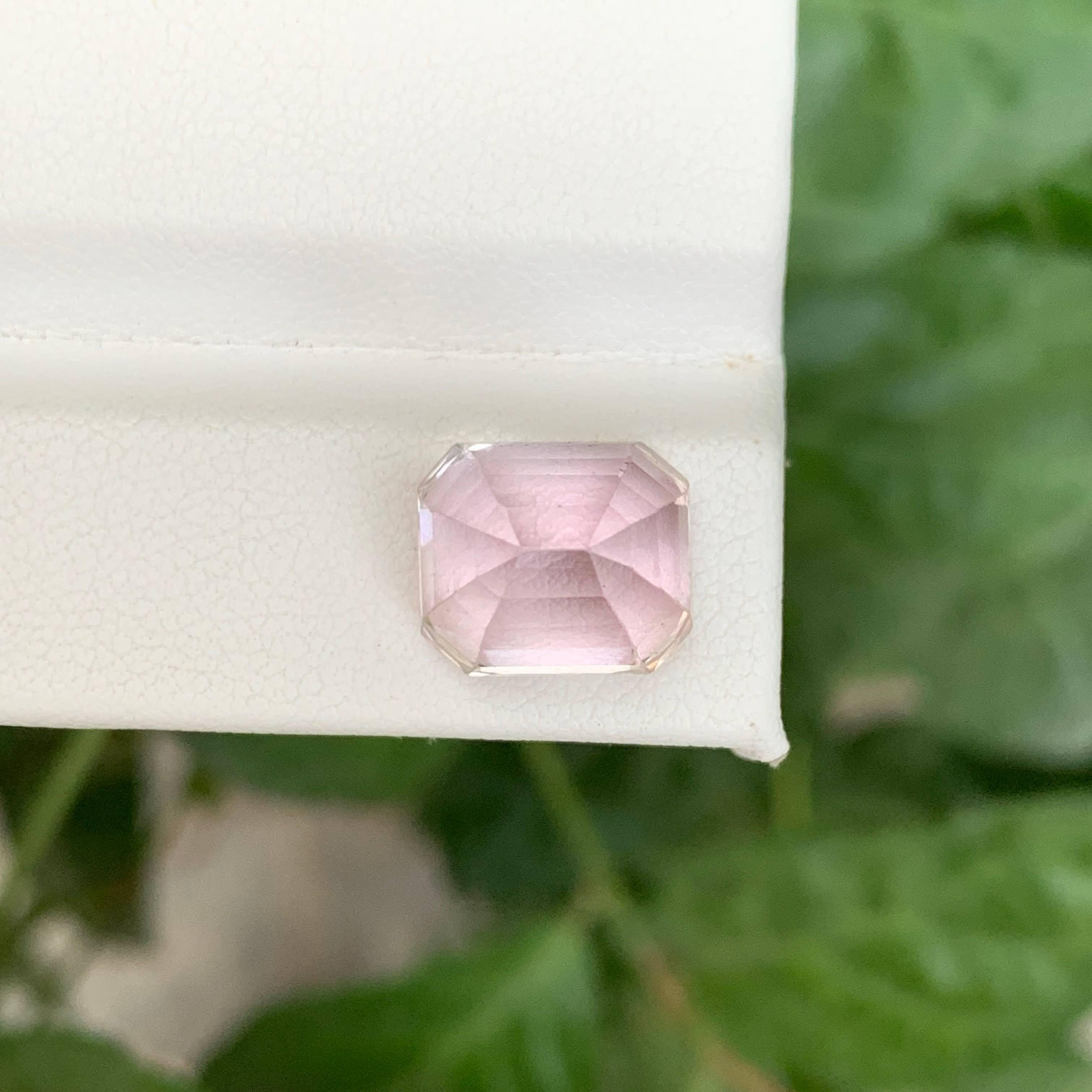 9.10 Karat Natürlicher loser rosa Kunzit Stein Smaragdschliff Afghanischer Edelstein im Angebot 2