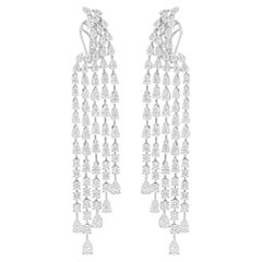 Pendientes araña de diamantes talla pera brillante SI/H de 9,10 quilates y oro blanco de 14k