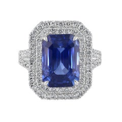 9.10 Carat Sapphire and Diamond White Gold Cocktail Ring