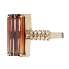 9.10 Carat Tourmaline Diamond Gold Cocktail Ring