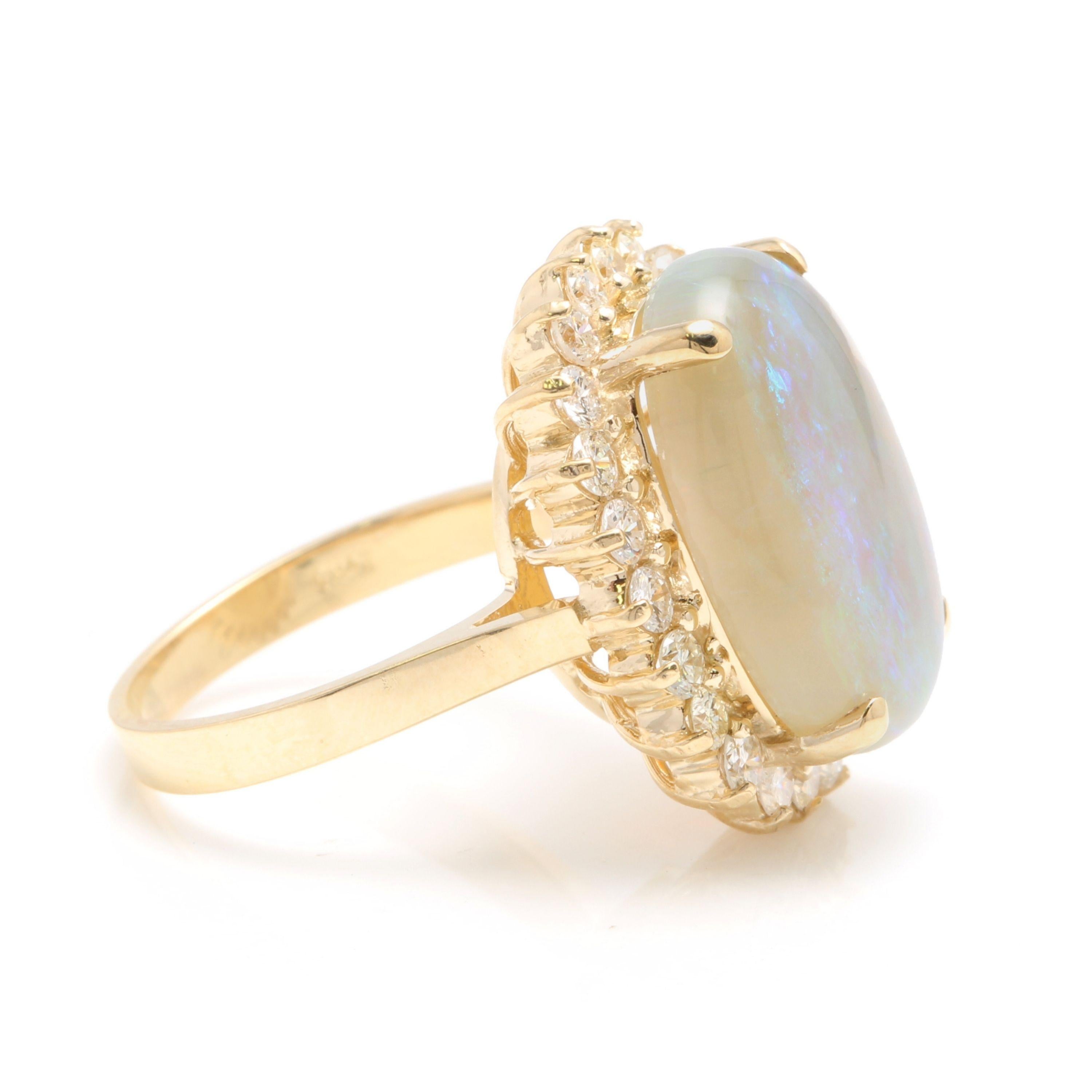14k solid yellow gold natural op...