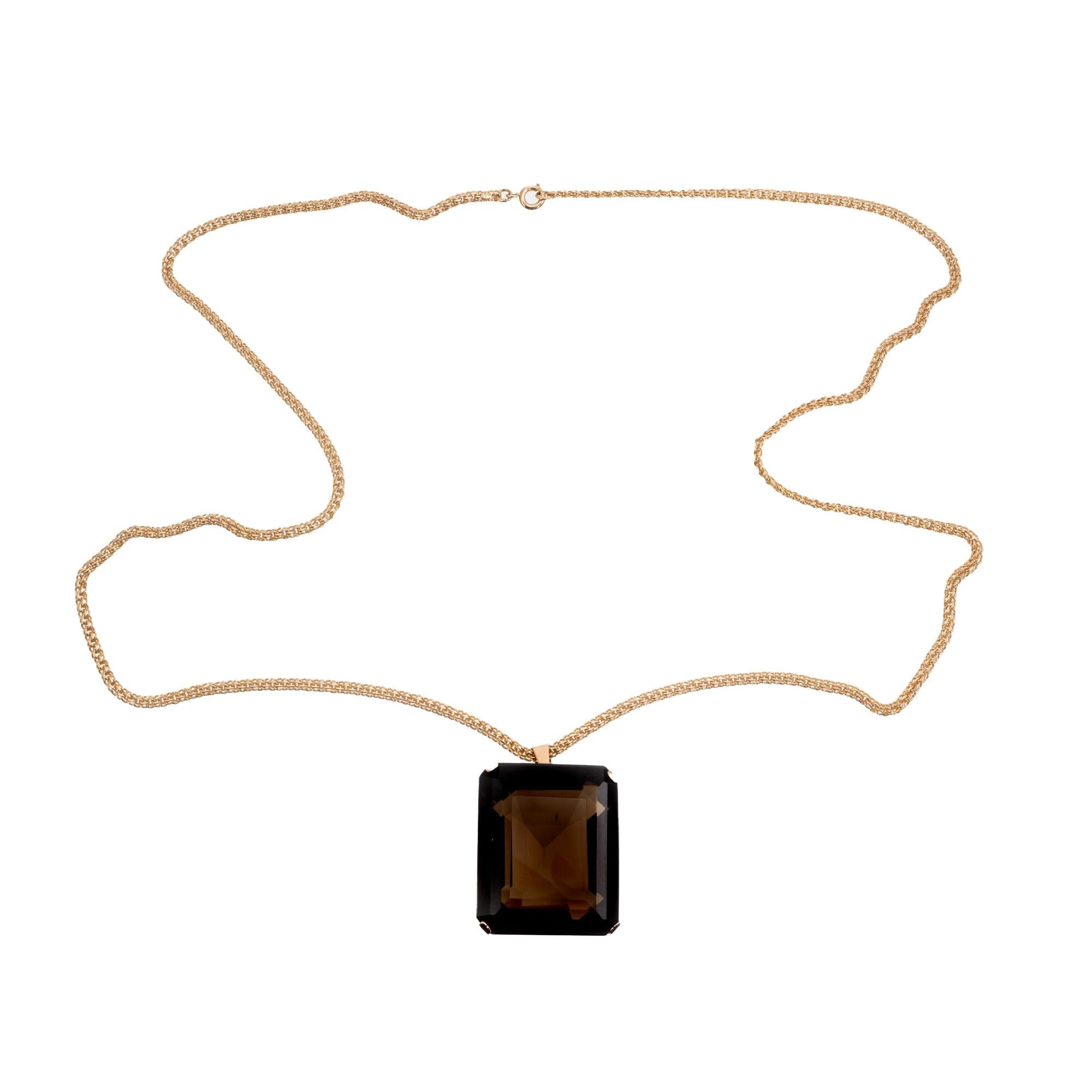 91.00 Collier pendentif en or jaune avec quartz de 91.00 carats Pour femmes en vente