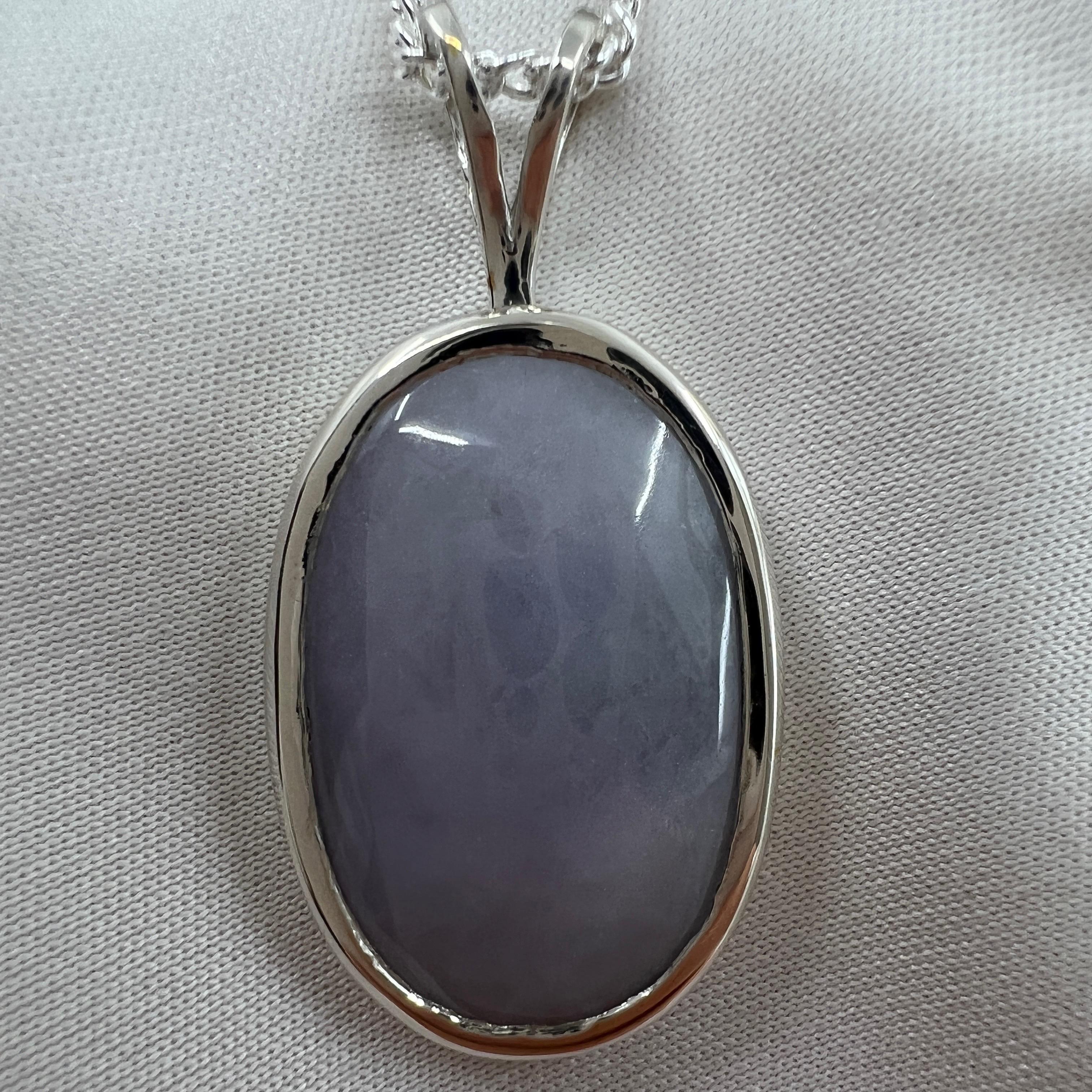 9.10ct GIA Certified Untreated Violet Purple Jadeite Jade A Grade Pendant For Sale 2