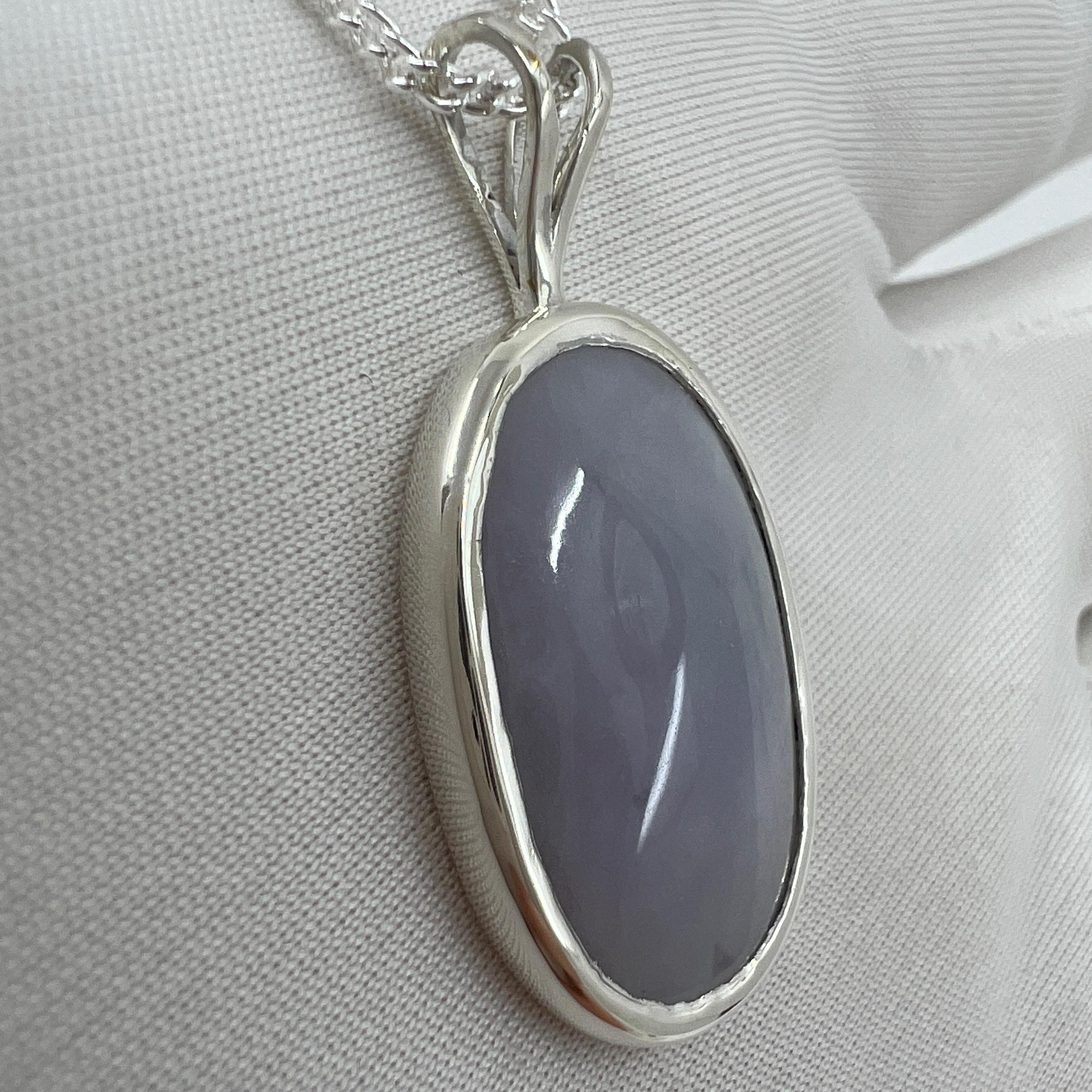 Women's or Men's 9.10ct GIA Certified Untreated Violet Purple Jadeite Jade A Grade Pendant For Sale