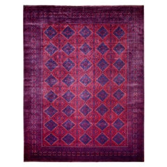 9'10 "x13' Rosso intenso e saturo, Tappeto afgano Khamyab in morbida lana annodata a mano