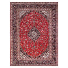 9'10"x13'1" Ketchup Red Hand Knotted Wool Vintage Kishoon Full Pile Oriental Rug