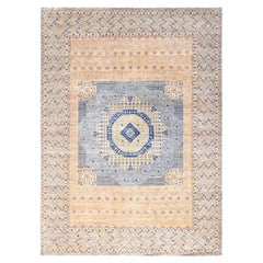 9
10 "x13
10" Mandelbraun, Mamluke Design, 200 KPSI, Weiche Wolle Handgeknüpft Teppich