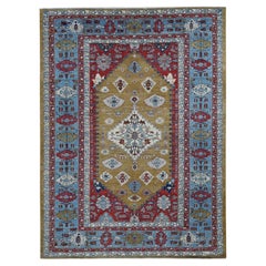 9'10 "x13'10" Vert Geometric Bakshaish Design Hand Knotted Pure Wool Rug