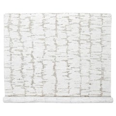 9'10 "x13'10" Ivory Flat Weave with Pile Modern Design Tappeto Annodato a Mano in Pura Lana