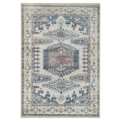 Tapis noué à la main ivoire 9'10"x13'10" ivoire, design persan Viss réimaginé