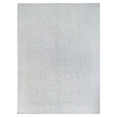 Tapis oriental Peshawar blanc cape de neige noué à la main 9'10"x13'10"