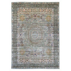 9'10"x13'4" Gray Hand Knotted 14th Century Influence Mamluk Wool Oriental Rug