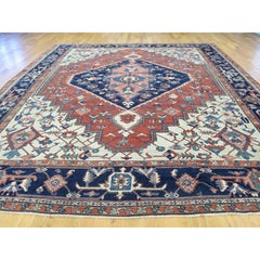 Tappeto orientale annodato a mano "Red Antique Farsian Serapi", 9'10" x 13'5", in buone condizioni