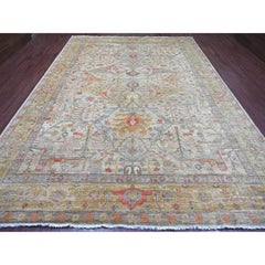 9'10"x13'5" Stone Gray Peshawar with Bijar Garus Design Hand Knotted Wool Rug